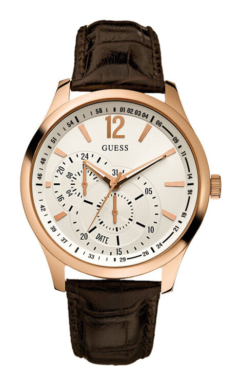 GUESS W95086G2 VESSEL Herrenuhr Lederband braun