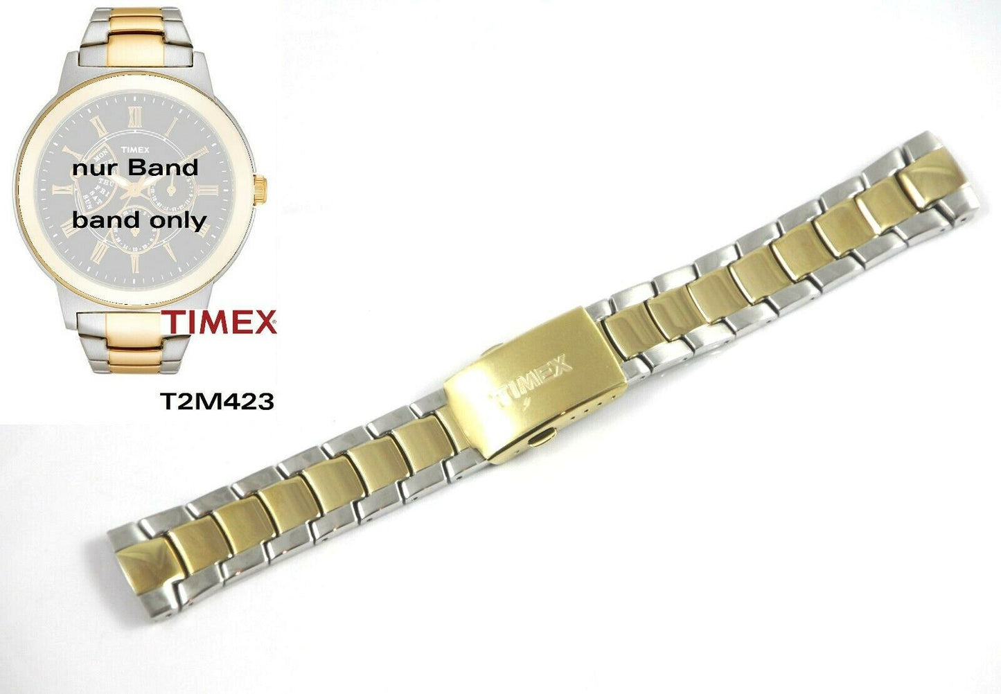 Timex Ersatzarmband für T2M423 Retrograde Anzeige Herren - passt T2M422 T2M424