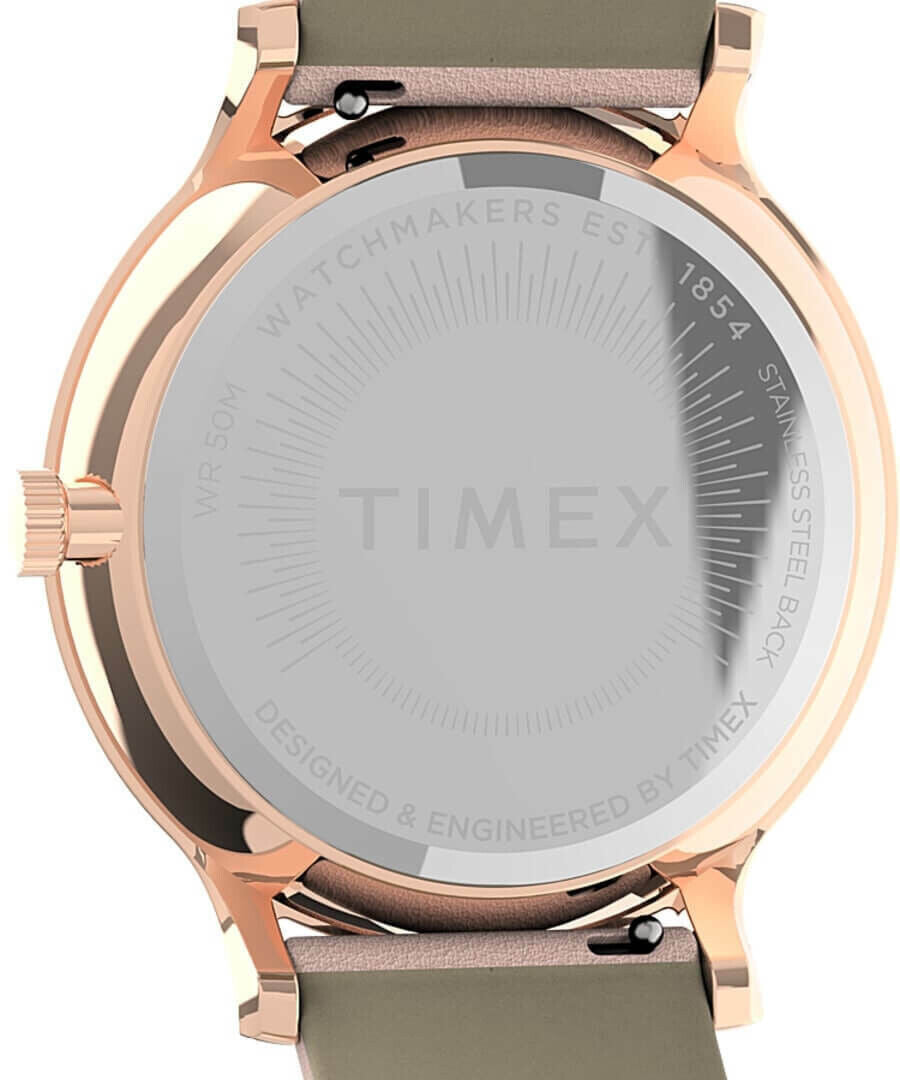 TIMEX Transcend TW2T74300 - Edelstahl rosegold - Lederband -  ⌀38mm