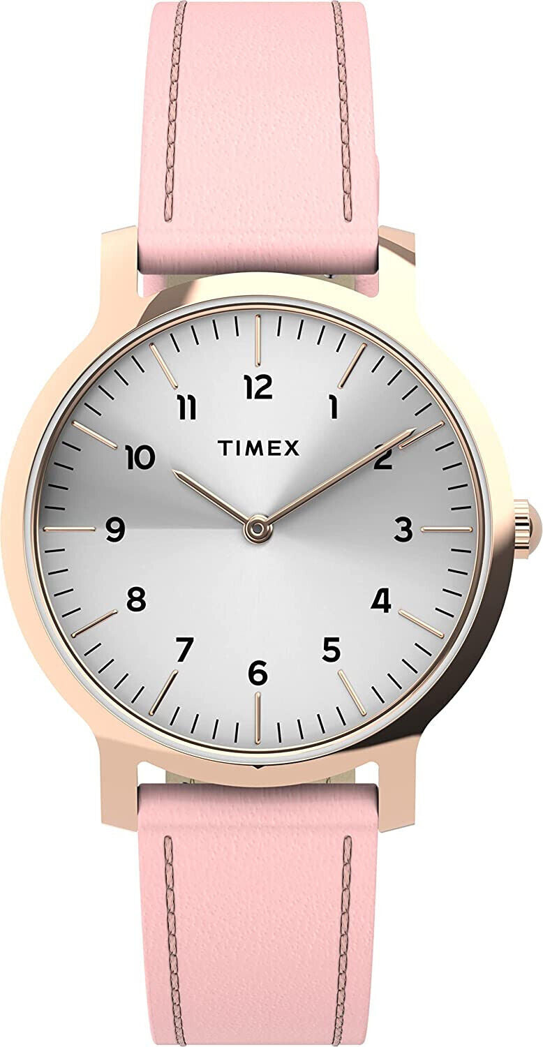 TIMEX Norway TW2U22700 - Edelstahl roségold - Lederband -  ⌀34mm