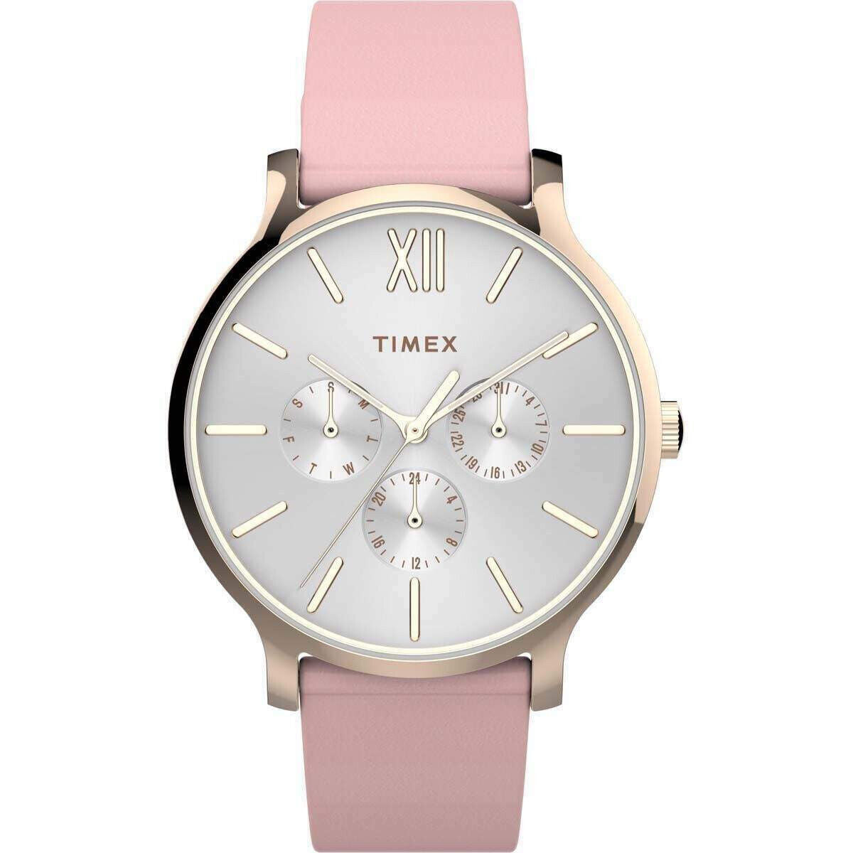 TIMEX Transcend TW2T74300 - Edelstahl rosegold - Lederband -  ⌀38mm