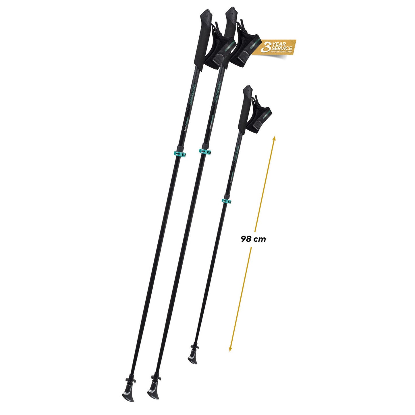 Komperdell Nordic Walking Stöcke - Sarma Powerlock pure black - Vario 105-125cm