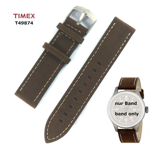 Timex Ersatzarmband T49874 Vintage Military Field - Leder braun - T49874 T49875