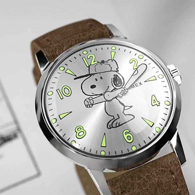 TIMEX Peanuts Snoopy TW2R94900 Vintage - Unisex - Edelstahl - Lederband - Ø40mm