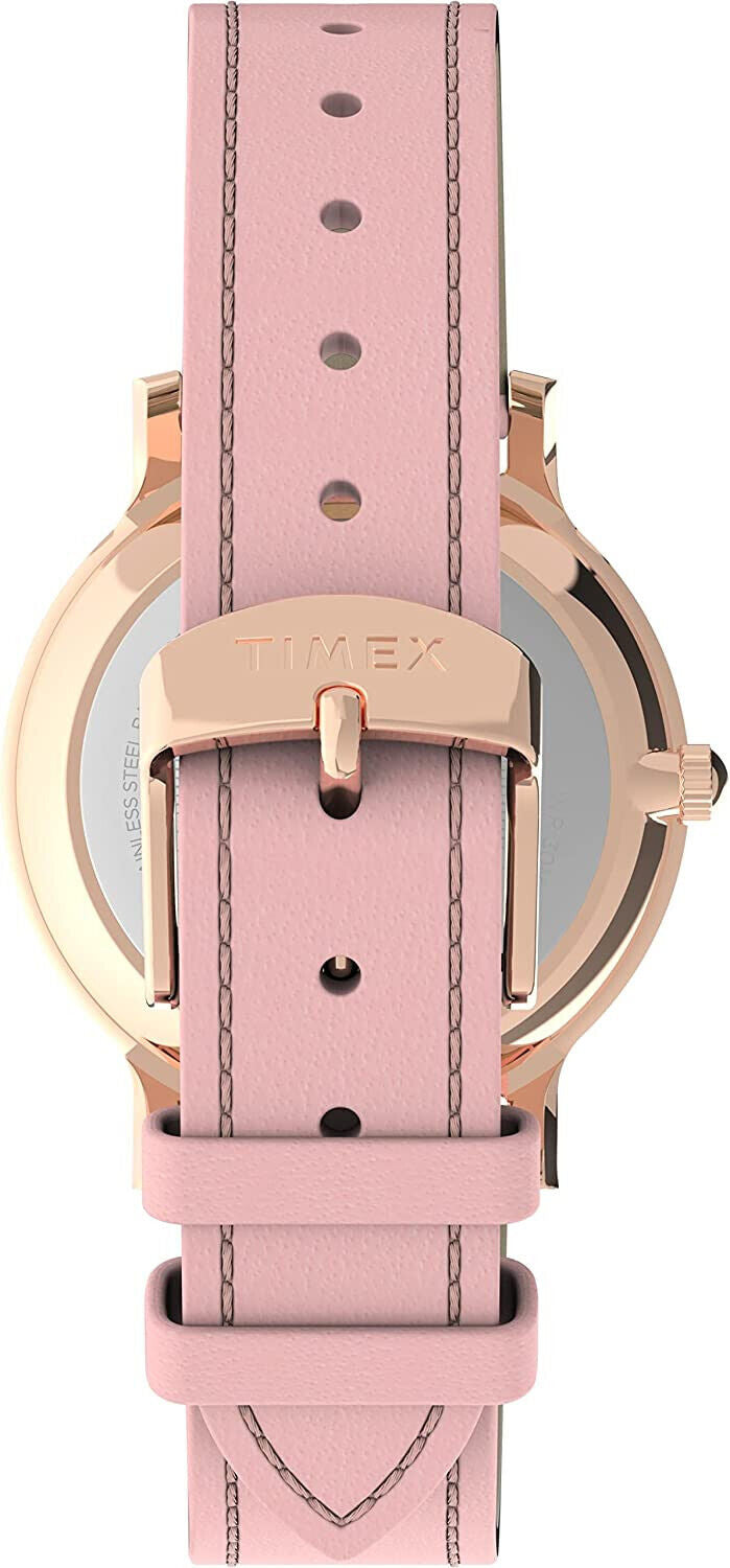 TIMEX Norway TW2U22700 - Edelstahl roségold - Lederband -  ⌀34mm