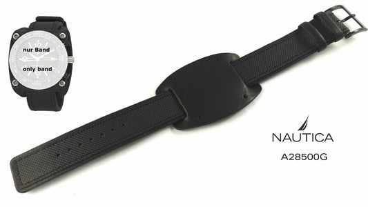 Nautica Ersatzband A28500G NST-44 Compass - Uhrenband PU schwarz - passt A28502G