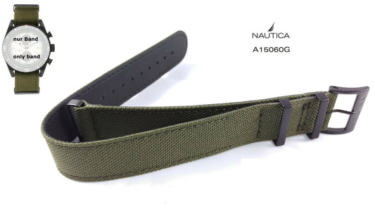 Nautica Ersatzband A15060G - Uhrenarmband Nylon grün - 22mm - 15060 15061 Band