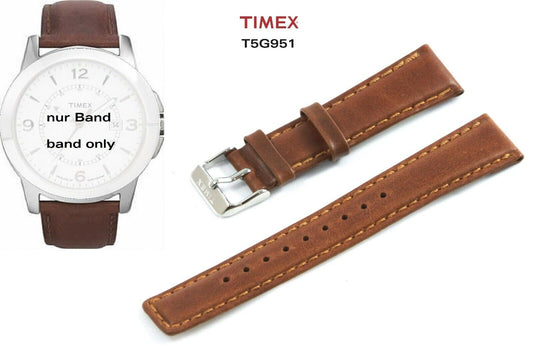 Timex Ersatzarmband T2G951 - Leder braun  - 20mm - Ersatzband Uhrband universal