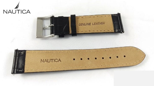 Nautica Ersatzband A29505G BFC Chrono - Uhrenarmband Leder schwarz - A29504G