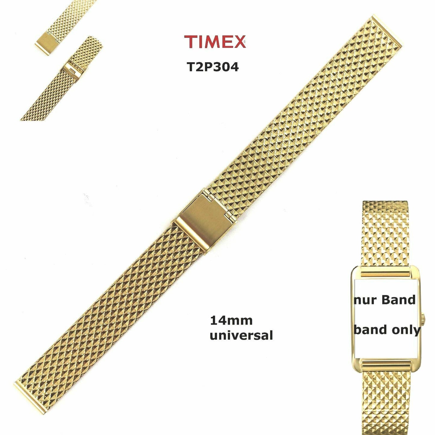 TIMEX Ersatzarmband T2P304 Classic Dress Damen - Milanaise - 14mm universal Band