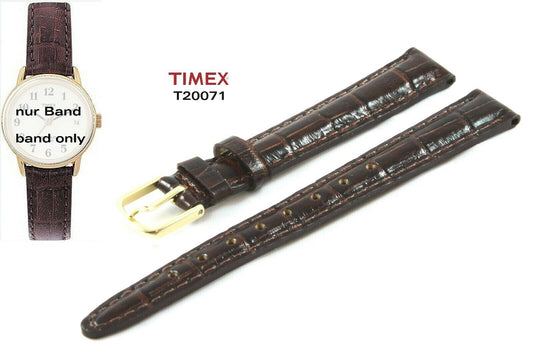 Timex Ersatzarmband T20071 Easy Reader Ersatzband 12mm Leder Uhrband universal