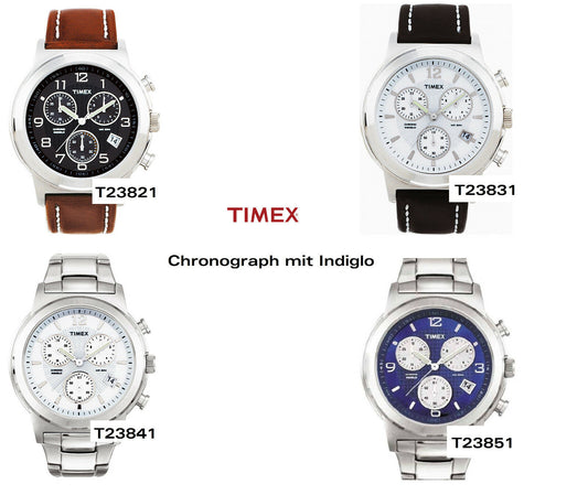 Timex Ersatzarmband für T23821 - Leder - 20mm - Ersatzband T23831 T23841 T23851