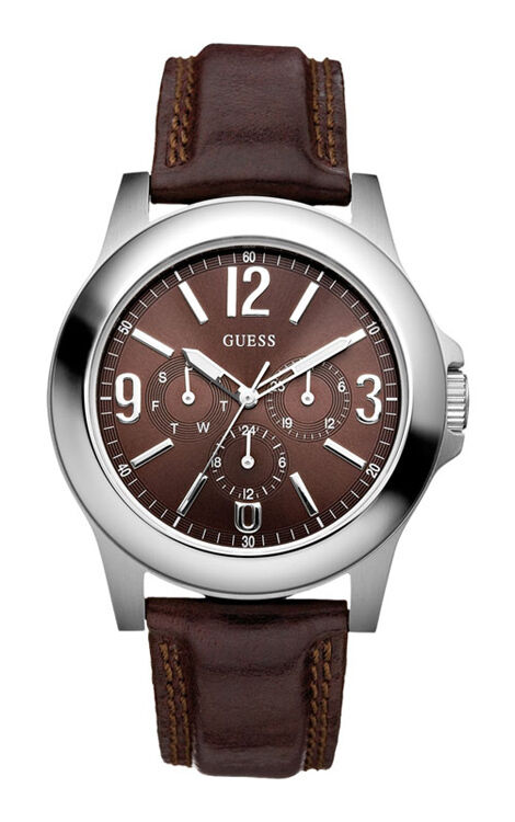 GUESS W95110G1 SCOPE Herrenuhr Lederband braun