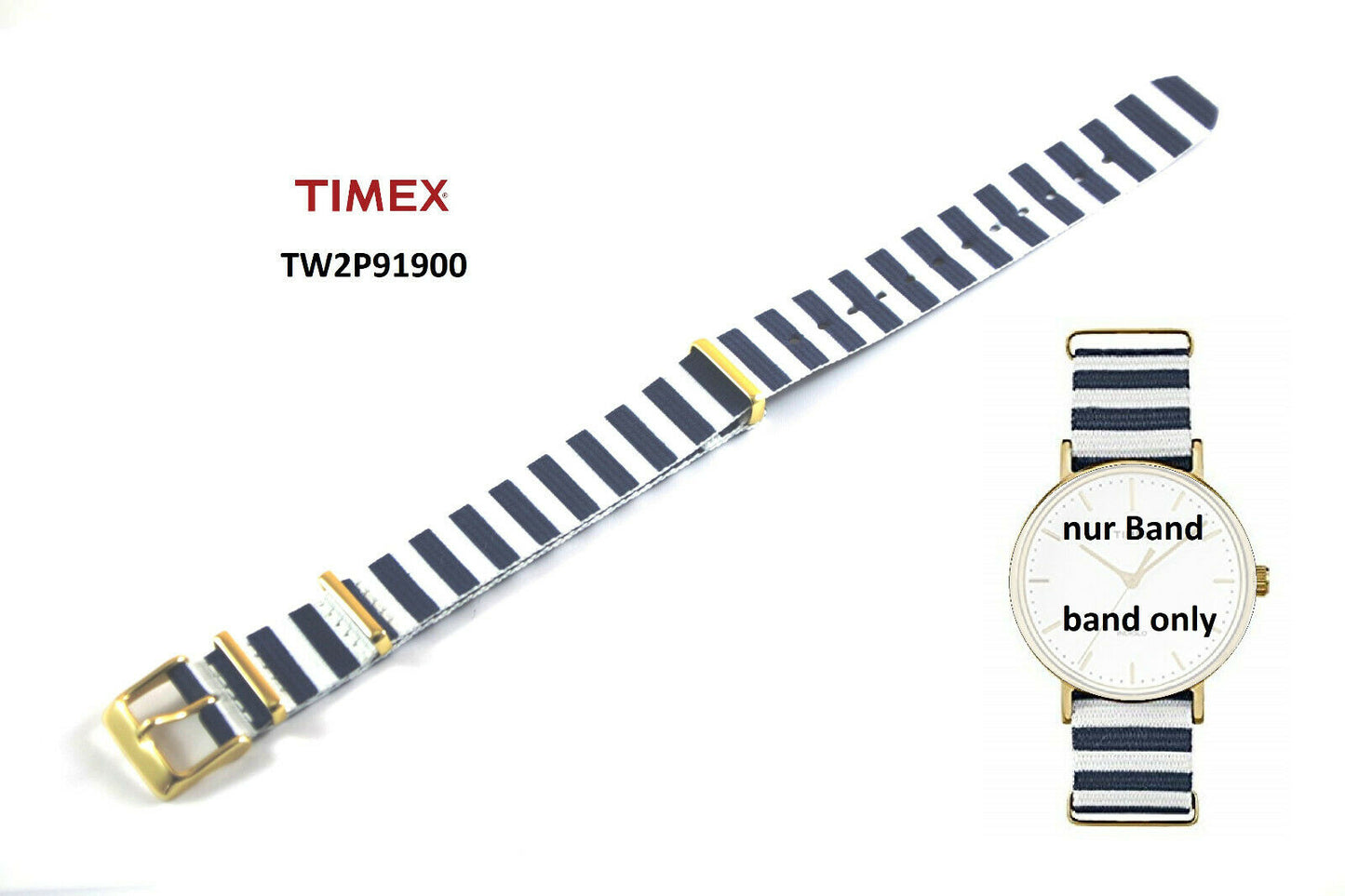 Timex Ersatzarmband TW2P91900 - Textilband - für Timex Weekender Modelle 18mm