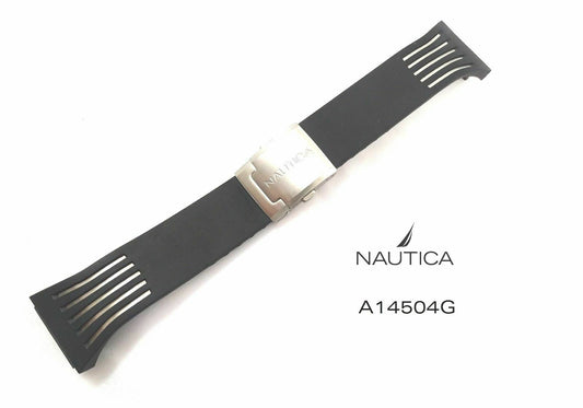 Nautica Ersatzband A14504G - Uhrenarmband Silikon schwarz - 22/28mm 14504 strap