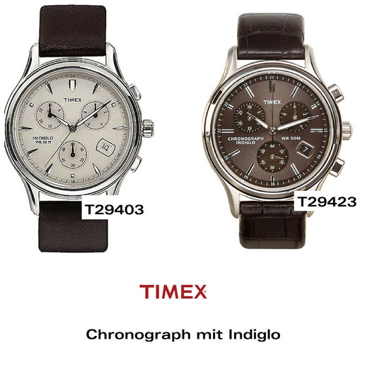 Timex Ersatzarmband T29403 Classic Chronograph - Ersatzband Leder universal 18mm