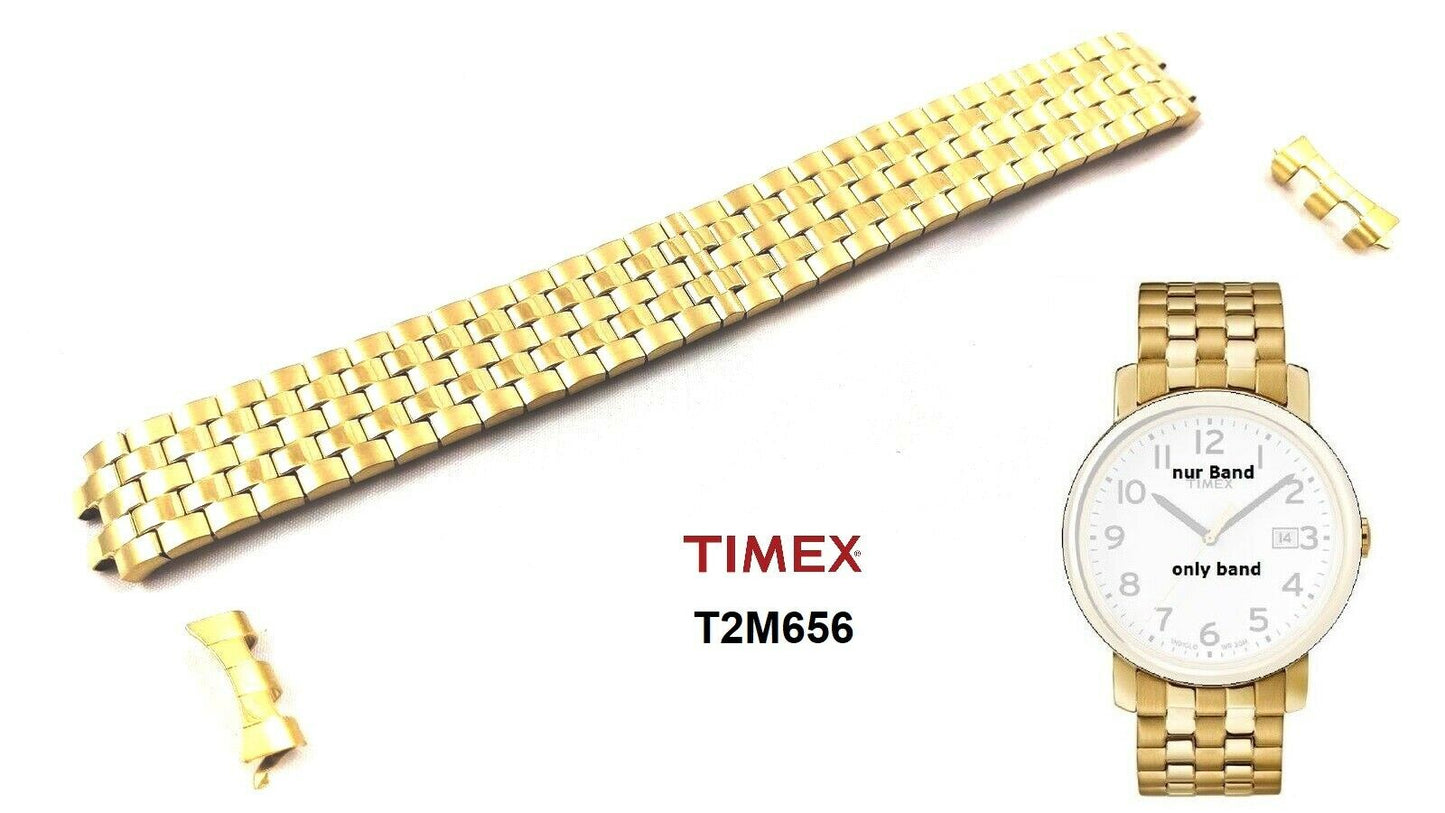 Timex Ersatzarmband Flexband für T2M656 EASY READER - Edelstahl Herren gold 18mm