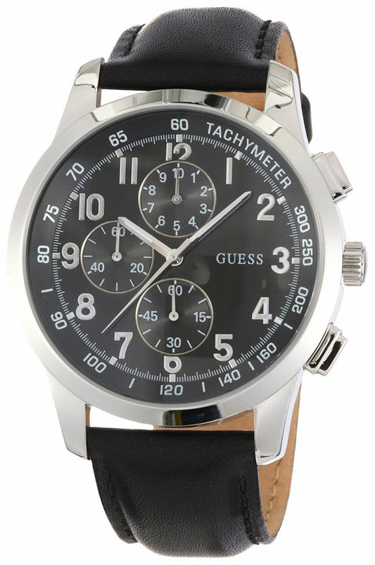 GUESS W13530G1 COASTAL Herrenuhr Lederband schwarz