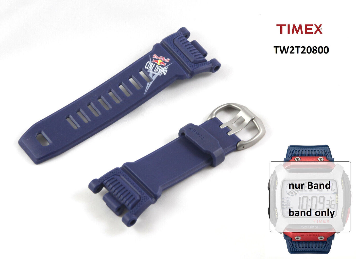 Timex Ersatzarmband TW5M20800 Cliff Diving  - Ersatzband - 33 mm - Spezialanstoß