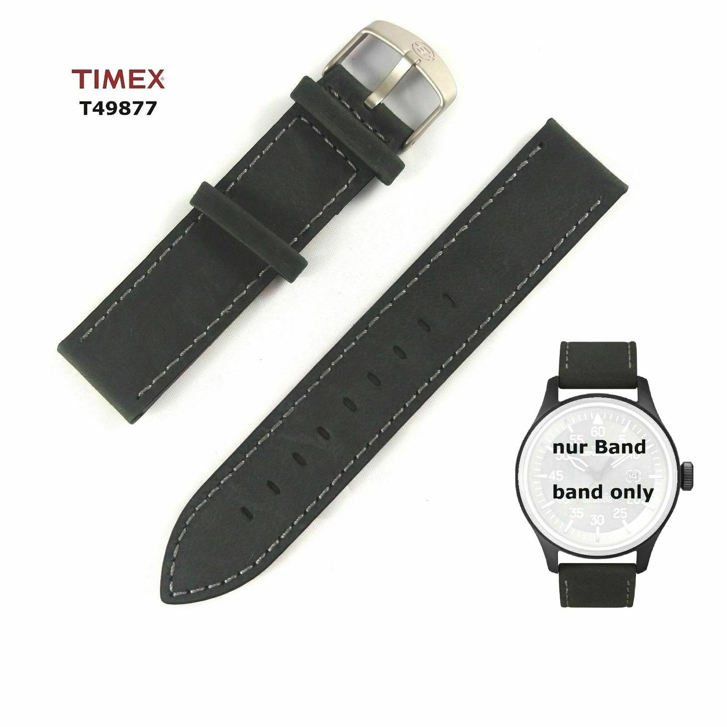 Timex Ersatzarmband T49877 Vintage Military Field - Leder petrol - T49875 T49874