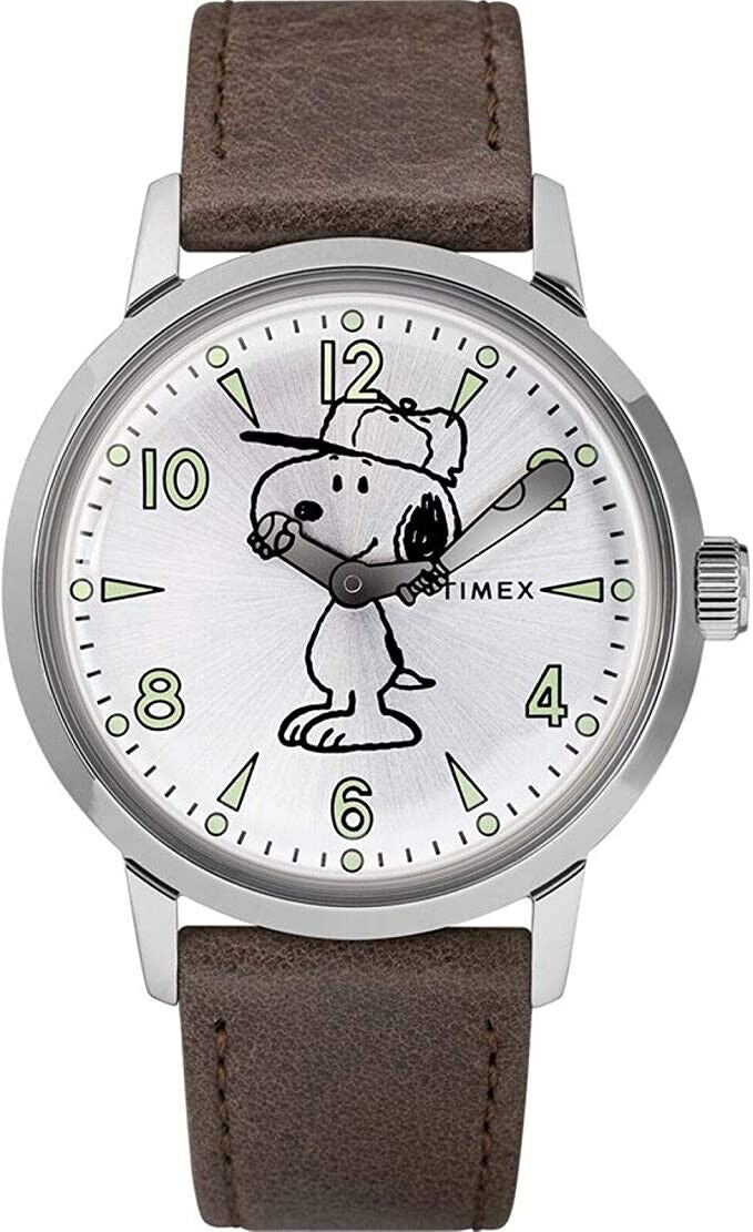 TIMEX Peanuts Snoopy TW2R94900 Vintage - Unisex - Edelstahl - Lederband - Ø40mm