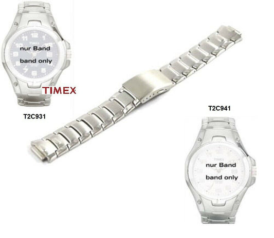 Timex Ersatzarmband T2C931 & T2C941 robustes Ersatzband Edelstahl 20/23mm