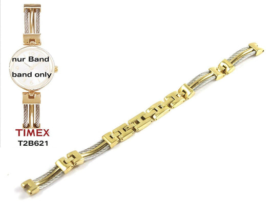 Timex Ersatzarmband T2B621 Mode Ersatzband Edelstahl 10mm mit 3mm Aussparung