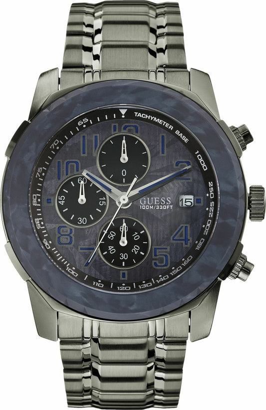 GUESS W22522G2 AXLE  Herren Chronograph Gunmetal Jeans Edelstahlband Gun-Metal