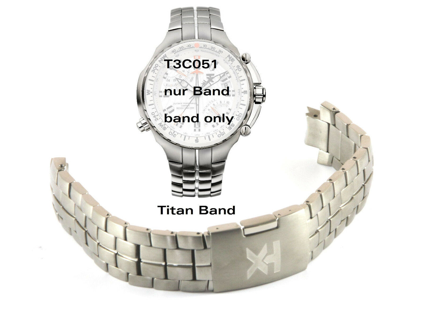 Timex TX Ersatzarmband Titan T3C051 - TX 770 - Ersatzband - passt T3C061 T3B881