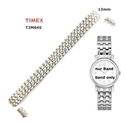 Timex Ersatzarmband Flexband T2M645 EASY READER - Damen silber 12mm Edelstahl