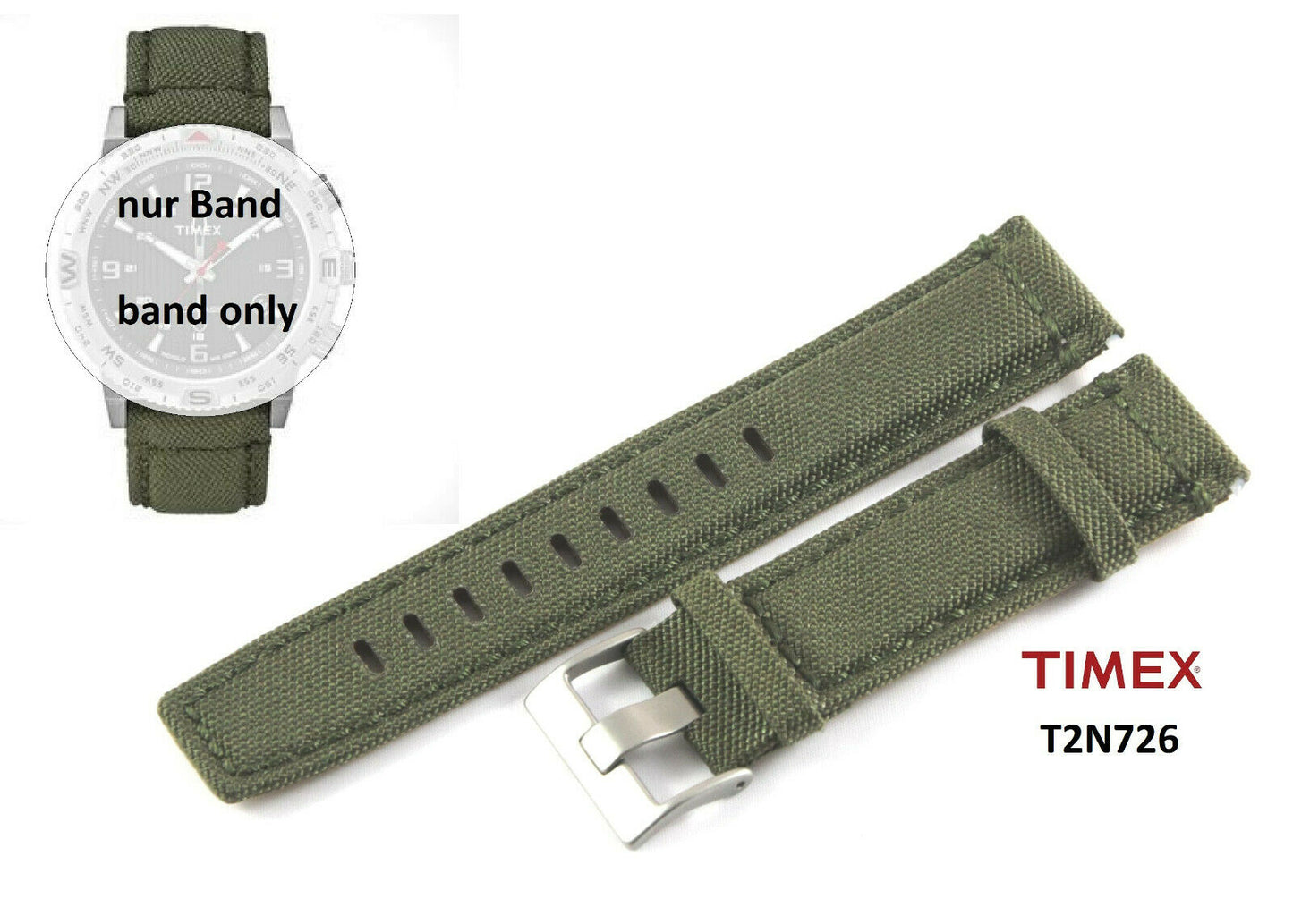 Timex Ersatzarmband T2N726 E-Kompass IQ Original Ersatzband 22mm - T49823 T49819